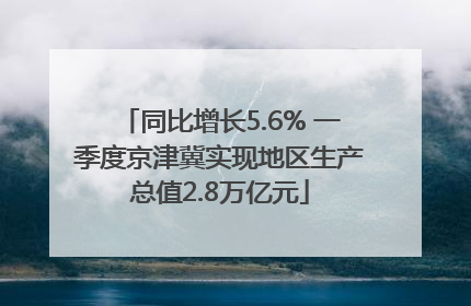 同比增长5.6% 一季度京津冀实现地区生产总值2.8万亿元