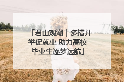 君山观潮｜多措并举促就业 助力高校毕业生逐梦远航