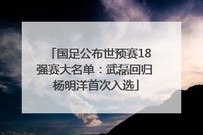 国足公布世预赛18强赛大名单：武磊回归 杨明洋首次入选