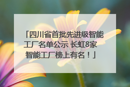 四川省首批先进级智能工厂名单公示 长虹8家智能工厂榜上有名！