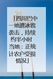 四川巴中一地遭冰雹袭击，持续约半小时 当地：正统计农户受损情况