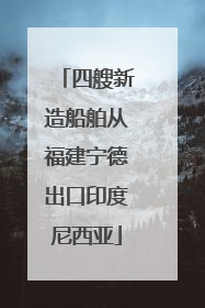 四艘新造船舶从福建宁德出口印度尼西亚