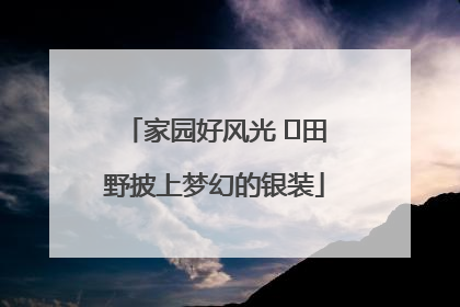 家园好风光 ⎮田野披上梦幻的银装