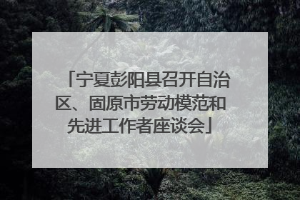 宁夏彭阳县召开自治区、固原市劳动模范和先进工作者座谈会