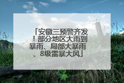 安徽三预警齐发！部分地区大雨到暴雨、局部大暴雨、8级雷暴大风