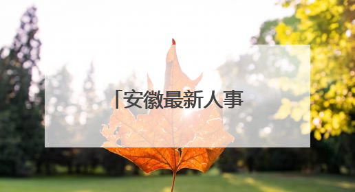 安徽最新人事调整，涉及两厅局、一地市！