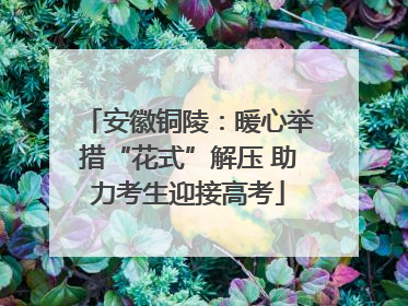 安徽铜陵：暖心举措“花式”解压 助力考生迎接高考
