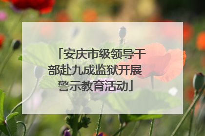 安庆市级领导干部赴九成监狱开展警示教育活动