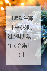 夏耘生辉｜来京郊，过农味儿端午（合集上）