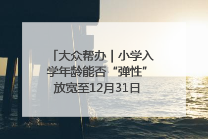 大众帮办｜小学入学年龄能否“弹性”放宽至12月31日？有地方已在探索