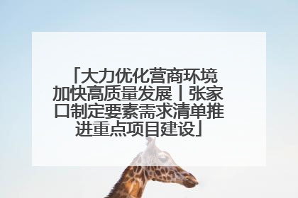 大力优化营商环境 加快高质量发展丨张家口制定要素需求清单推进重点项目建设
