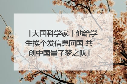 大国科学家丨他给学生挨个发信息回国 共创中国量子梦之队