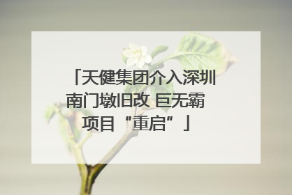 天健集团介入深圳南门墩旧改 巨无霸项目“重启”