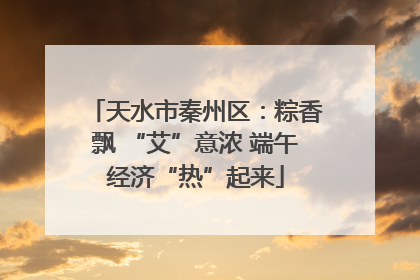 天水市秦州区：粽香飘 “艾”意浓 端午经济“热”起来
