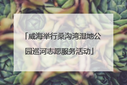 威海举行桑沟湾湿地公园巡河志愿服务活动