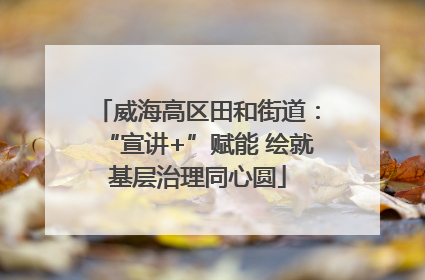 威海高区田和街道：“宣讲+”赋能 绘就基层治理同心圆