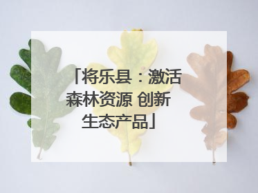 将乐县：激活森林资源 创新生态产品