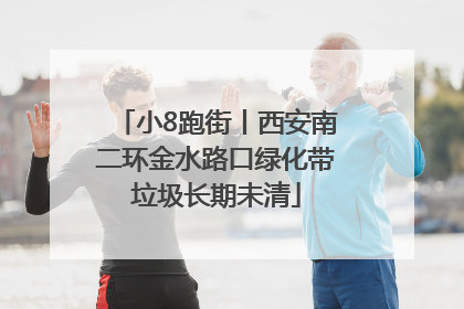 小8跑街丨西安南二环金水路口绿化带垃圾长期未清