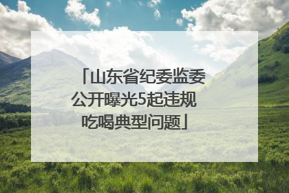 山东省纪委监委公开曝光5起违规吃喝典型问题