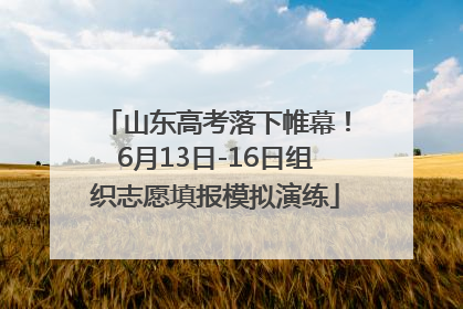 山东高考落下帷幕！6月13日-16日组织志愿填报模拟演练