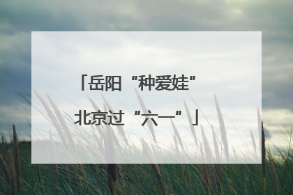 岳阳“种爱娃” 北京过“六一”