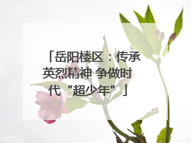 岳阳楼区：传承英烈精神 争做时代“超少年”