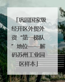 巩固国家级经开区外贸外资“第一梯队”地位——解码苏州工业园区样本