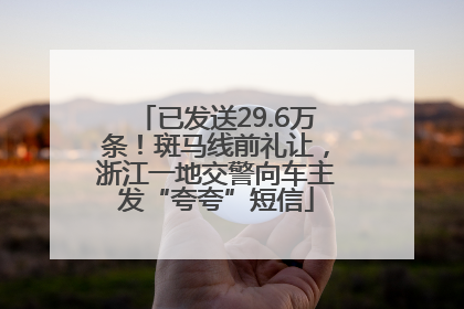 已发送29.6万条！斑马线前礼让，浙江一地交警向车主发“夸夸”短信
