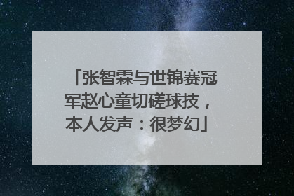 张智霖与世锦赛冠军赵心童切磋球技，本人发声：很梦幻