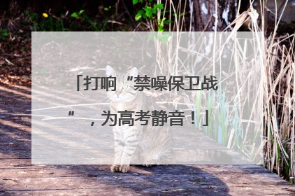 打响“禁噪保卫战”，为高考静音！