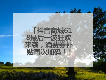 抖音商城618最后一波狂欢来袭，消费券补贴再次加码！