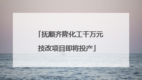 抚顺齐隆化工千万元技改项目即将投产