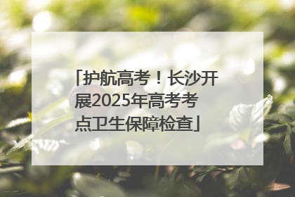 护航高考！长沙开展2025年高考考点卫生保障检查