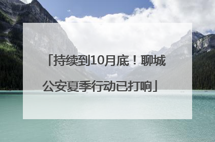 持续到10月底！聊城公安夏季行动已打响
