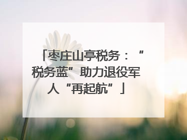 枣庄山亭税务：“税务蓝”助力退役军人“再起航”