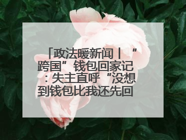 政法暖新闻丨“跨国”钱包回家记：失主直呼“没想到钱包比我还先回国！”
