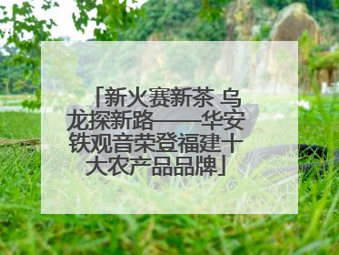 新火赛新茶 乌龙探新路——华安铁观音荣登福建十大农产品品牌