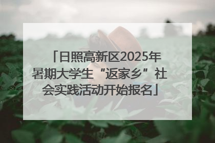 日照高新区2025年暑期大学生“返家乡”社会实践活动开始报名