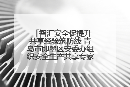 智汇安全促提升 共享经验筑防线 青岛市即墨区安委办组织安全生产共享专家现场观摩学习活动