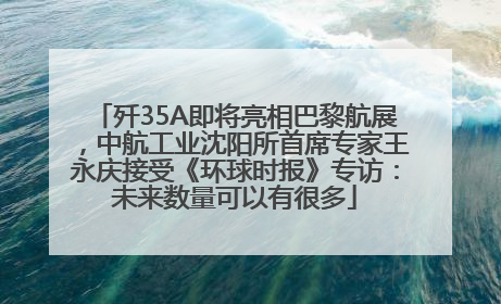 歼35A即将亮相巴黎航展，中航工业沈阳所首席专家王永庆接受《环球时报》专访：未来数量可以有很多