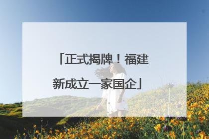 正式揭牌！福建新成立一家国企