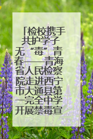 检校携手 共护学子无“毒”青春——青海省人民检察院走进西宁市大通县第一完全中学开展禁毒宣传侧记