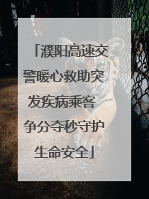 濮阳高速交警暖心救助突发疾病乘客 争分夺秒守护生命安全