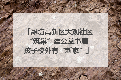 潍坊高新区大观社区“筑巢”建公益书屋 孩子校外有“新家”