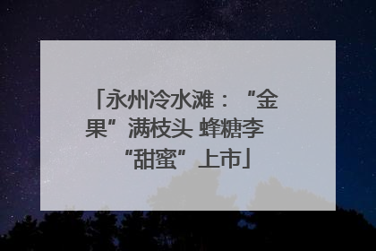 永州冷水滩：“金果”满枝头 蜂糖李“甜蜜”上市