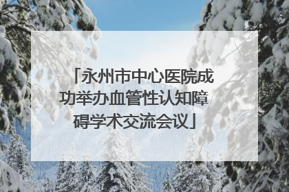 永州市中心医院成功举办血管性认知障碍学术交流会议
