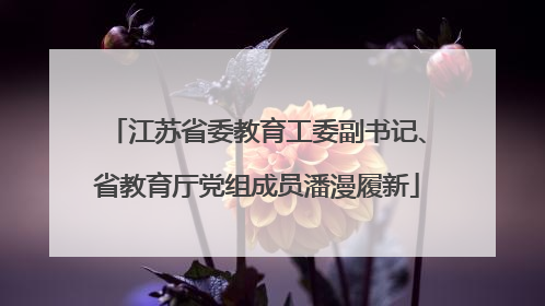 江苏省委教育工委副书记、省教育厅党组成员潘漫履新