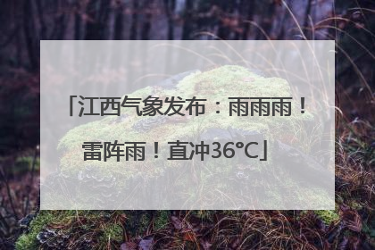 江西气象发布：雨雨雨！雷阵雨！直冲36°C