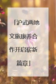 沪武两地文旅康养合作开启崭新篇章