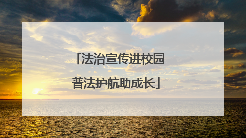法治宣传进校园 普法护航助成长